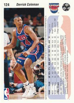 1992-93 Upper Deck #124 Derrick Coleman Back