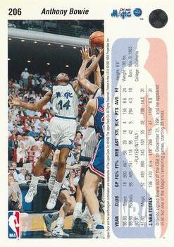 1992-93 Upper Deck #206 Anthony Bowie Back