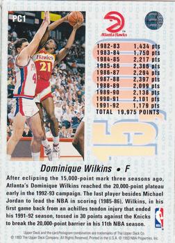1992-93 Upper Deck - 15000-Point Club #PC1 Dominique Wilkins Back