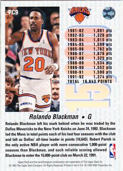 1992-93 Upper Deck - 15000-Point Club #PC9 Rolando Blackman Back
