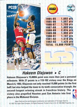 1992-93 Upper Deck - 15000-Point Club #PC20 Hakeem Olajuwon Back