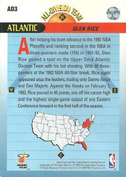 1992-93 Upper Deck - All-Division Team #AD3 Glen Rice Back