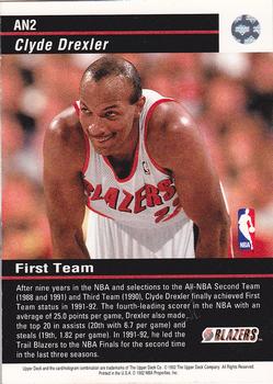 1992-93 Upper Deck - All-NBA Team #AN2 Clyde Drexler Back