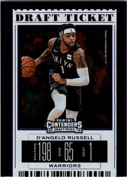 2019 Panini Contenders Draft Picks - Draft Ticket Blue Foil #10b D'Angelo Russell Front