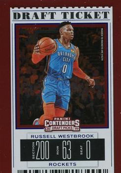 2019 Panini Contenders Draft Picks - Draft Ticket Blue Foil #45b Russell Westbrook Front