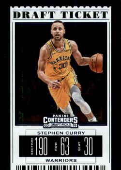 2019 Panini Contenders Draft Picks - Draft Ticket Blue Foil #48b Stephen Curry Front