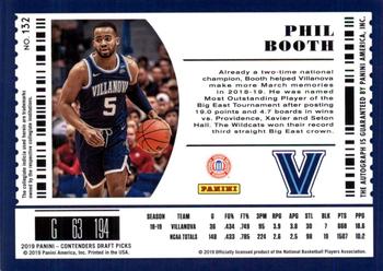 2019 Panini Contenders Draft Picks - Draft Ticket Blue Foil #132 Phil Booth Back