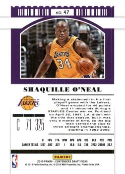 2019 Panini Contenders Draft Picks - Draft Ticket Red Foil #47b Shaquille O'Neal Back