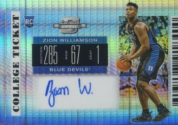 2019 Panini Contenders Draft Picks - Contenders Optic Autographs Hyper #51 Zion Williamson Front