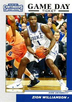 2019 Panini Contenders Draft Picks - Game Day Ticket #1 Zion Williamson Front