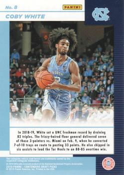 2019 Panini Contenders Draft Picks - Game Day Ticket #8 Coby White Back