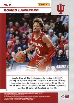 2019 Panini Contenders Draft Picks - Game Day Ticket Cracked Ice #9 Romeo Langford Back