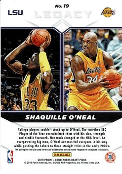 2019 Panini Contenders Draft Picks - Legacy #19 Shaquille O'Neal Back