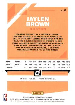 2019-20 Donruss #8 Jaylen Brown Back