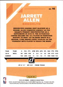 2019-20 Donruss #16 Jarrett Allen Back