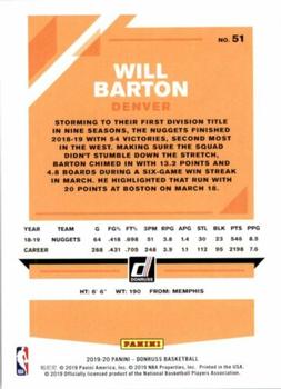 2019-20 Donruss #51 Will Barton Back