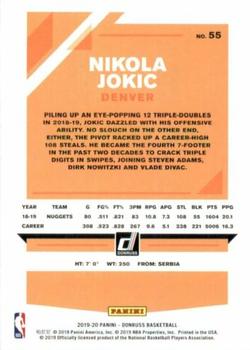 2019-20 Donruss #55 Nikola Jokic Back