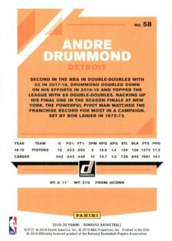 2019-20 Donruss #58 Andre Drummond Back
