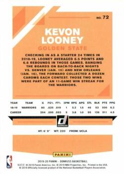 2019-20 Donruss #72 Kevon Looney Back