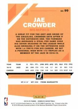 2019-20 Donruss #99 Jae Crowder Back