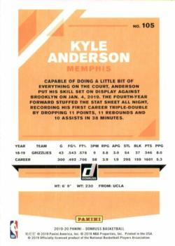 2019-20 Donruss #105 Kyle Anderson Back