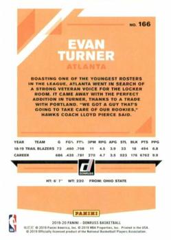 2019-20 Donruss #166 Evan Turner Back