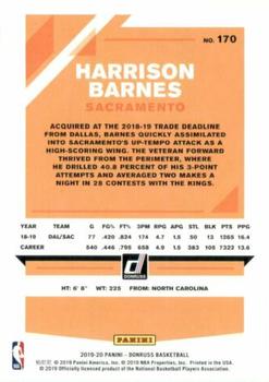 2019-20 Donruss #170 Harrison Barnes Back