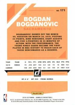2019-20 Donruss #171 Bogdan Bogdanovic Back