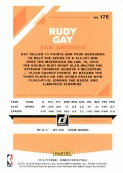2019-20 Donruss #178 Rudy Gay Back