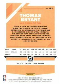 2019-20 Donruss #197 Thomas Bryant Back