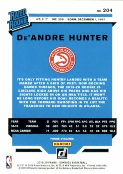 2019-20 Donruss #204 De'Andre Hunter Back