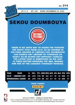 2019-20 Donruss #214 Sekou Doumbouya Back