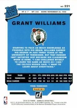 2019-20 Donruss #221 Grant Williams Back