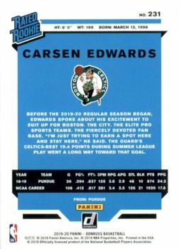2019-20 Donruss #231 Carsen Edwards Back