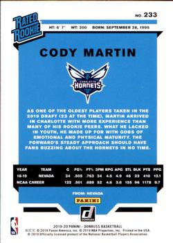 2019-20 Donruss #233 Cody Martin Back