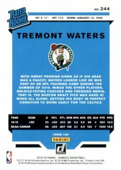 2019-20 Donruss #244 Tremont Waters Back