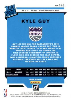 2019-20 Donruss #245 Kyle Guy Back