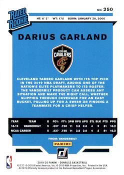 2019-20 Donruss #250 Darius Garland Back