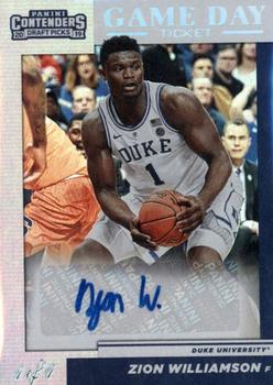 2019 Panini Contenders Draft Picks - Game Day Championship Ticket Signatures #1 Zion Williamson Front