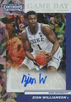 2019 Panini Contenders Draft Picks - Game Day Cracked Ice Ticket Signatures #1 Zion Williamson Front