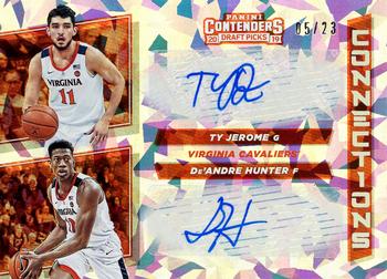 2019 Panini Contenders Draft Picks - Collegiate Connections Cracked Ice Signatures #2 De'Andre Hunter / Ty Jerome Front
