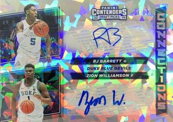 2019 Panini Contenders Draft Picks - Collegiate Connections Cracked Ice Signatures #3 RJ Barrett / Zion Williamson Front