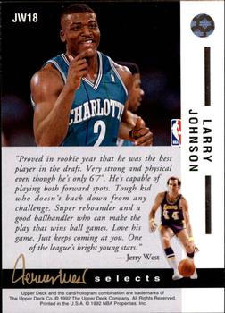 1992-93 Upper Deck - Jerry West Selects #JW18 Larry Johnson Back