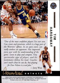 1992-93 Upper Deck - Jerry West Selects #JW20 Tim Hardaway Back