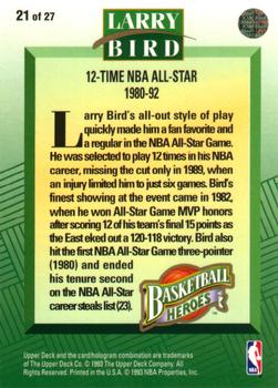 1992-93 Upper Deck - Basketball Heroes: Larry Bird #21 Larry Bird Back