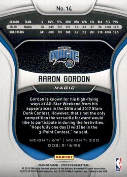 2019-20 Panini Certified #14 Aaron Gordon Back