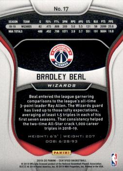 2019-20 Panini Certified #17 Bradley Beal Back