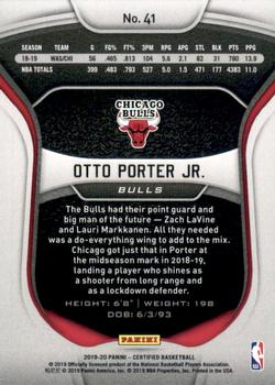 2019-20 Panini Certified #41 Otto Porter Jr. Back