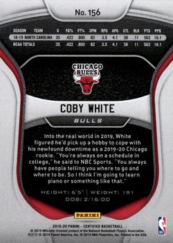 2019-20 Panini Certified #156 Coby White Back