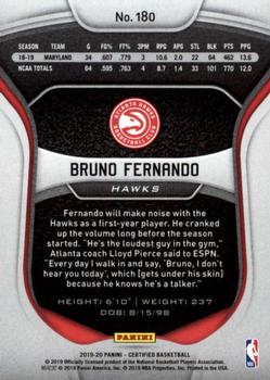 2019-20 Panini Certified #180 Bruno Fernando Back